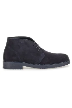 Polacchine blu in pelle scamosciata con suola in gomma Pittarello Focus 550