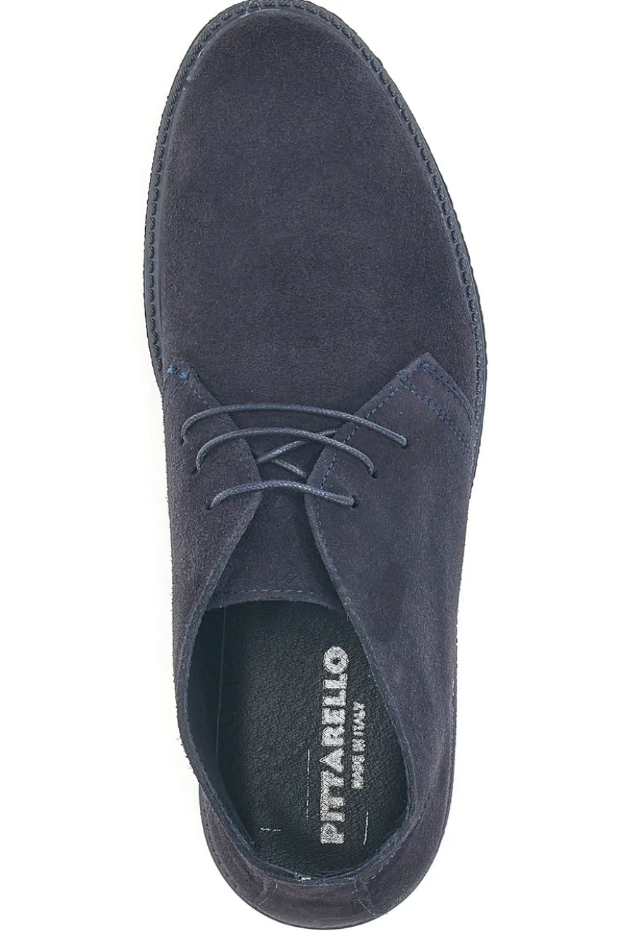Polacchine blu in pelle scamosciata con suola in gomma Pittarello Focus 550