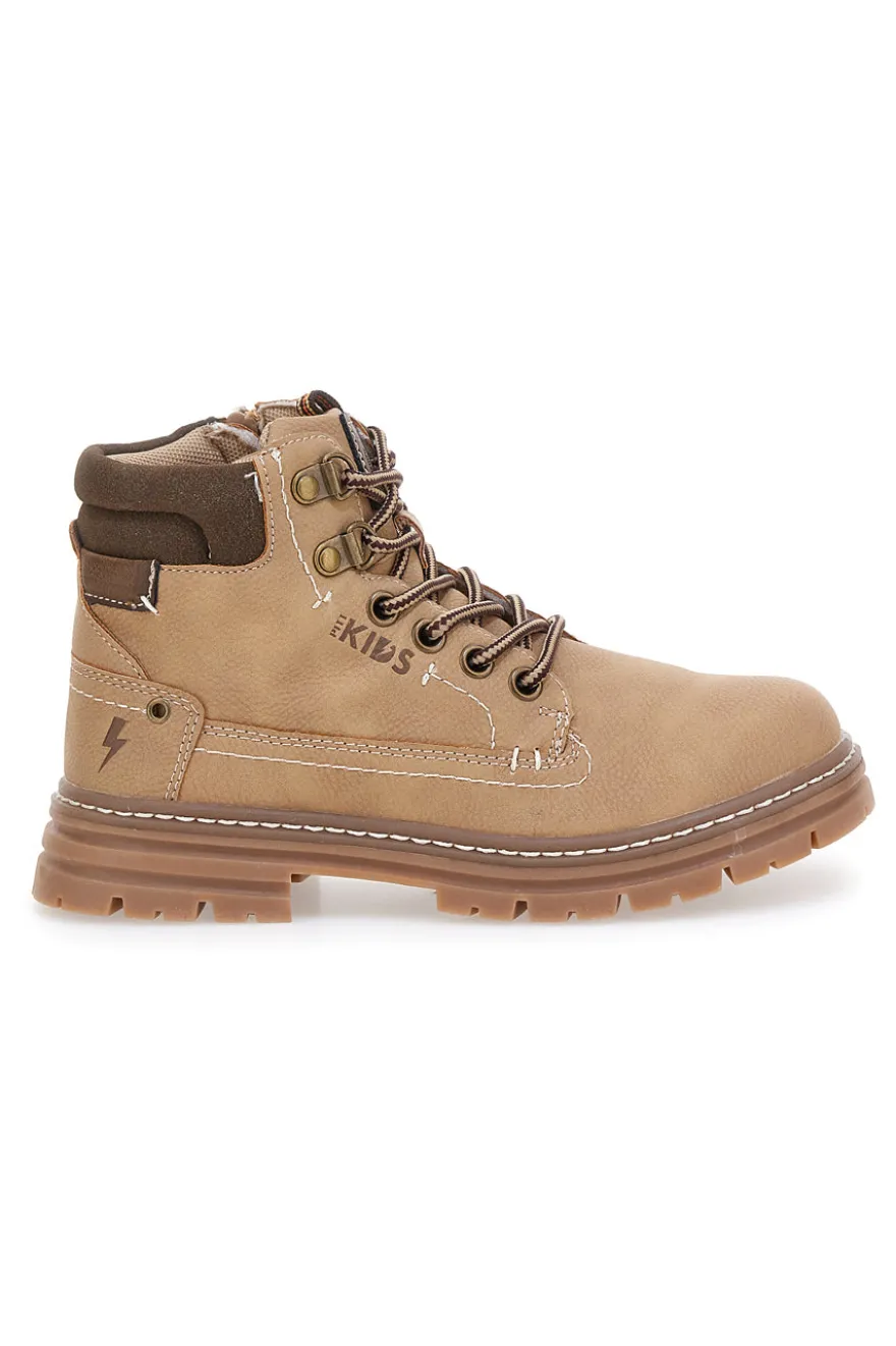 Polacchini beige con cerniera Pitt kids BP305301