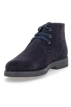 Polacchini blu in camoscio con bandierina tricolore Pittarello 2810