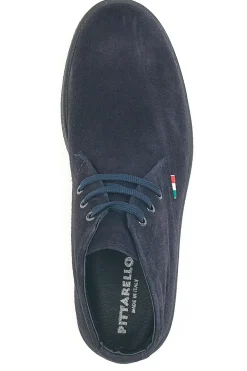 Polacchini blu in camoscio con bandierina tricolore Pittarello 2810
