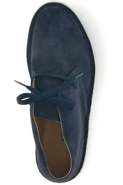 Polacchini blu in pelle stringati Ptr 2902