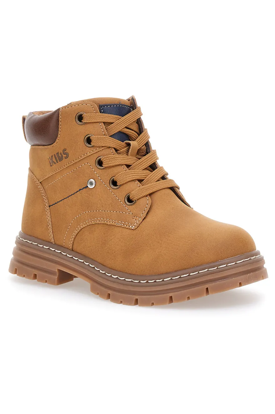 Polacchini cognac con comoda zip Pitt kids BP8205511
