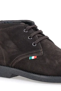 Polacchini marroni in camoscio con bandierina tricolore Pittarello 2810