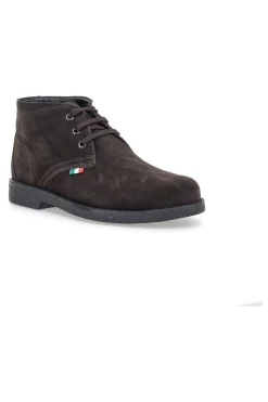Polacchini marroni in camoscio con bandierina tricolore Pittarello 2810