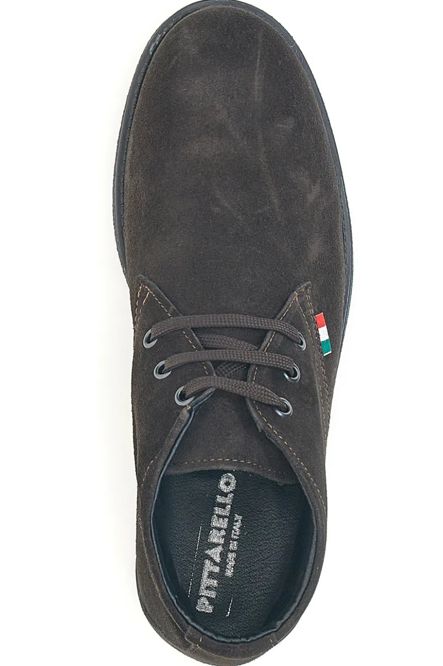 Polacchini marroni in camoscio con bandierina tricolore Pittarello 2810