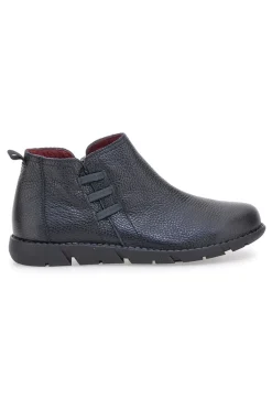 Polacchini neri in pelle con zip laterale Pittarello Tierra 30755