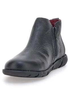 Polacchini neri in pelle con zip laterale Pittarello Tierra 30755