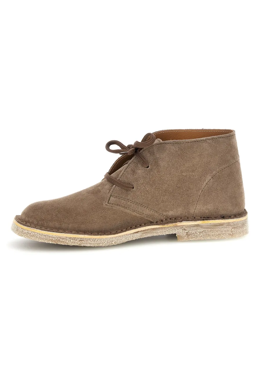 Polacchini tortora in pelle stringati Ptr 2902
