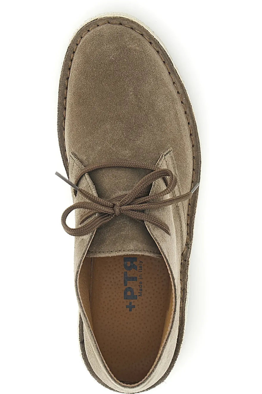 Polacchini tortora in pelle stringati Ptr 2902