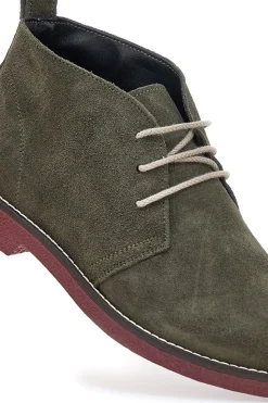 Polacchini verdi in vera pelle con suola bordeaux Pittarello 322