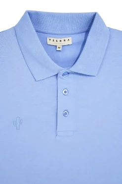 Polo azzurra maniche corte colletto bottoni Pittarello tierra PT-M-T-9080