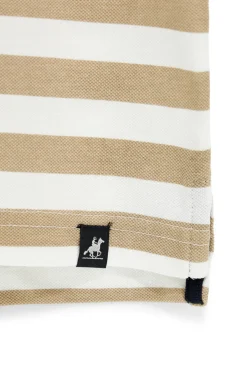 Polo beige e bianca a righe 100% cotone U.s. grand polo US61505M