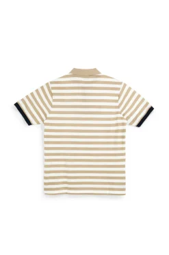 Polo beige e bianca a righe 100% cotone U.s. grand polo US61505M