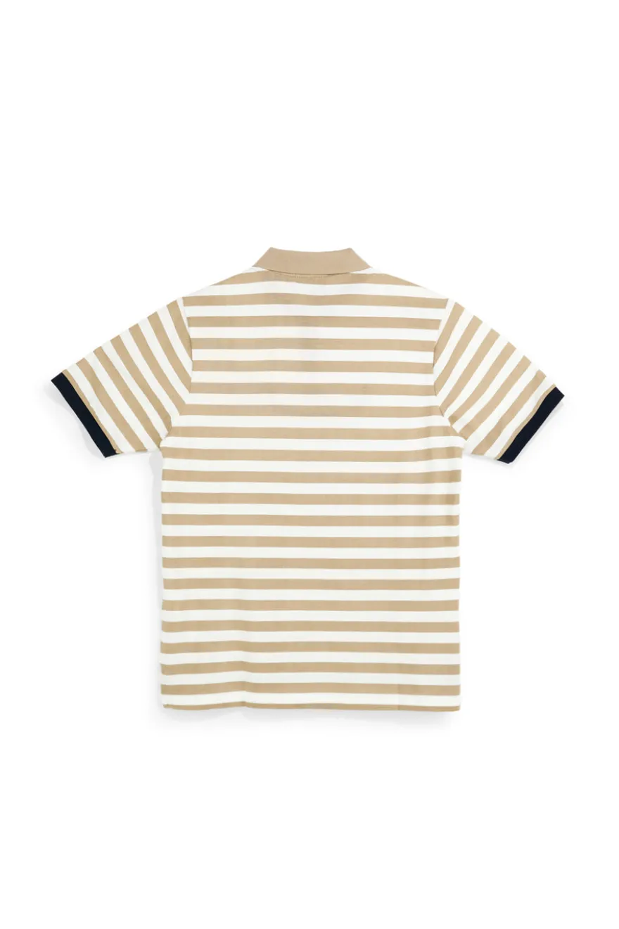 Polo beige e bianca a righe 100% cotone U.s. grand polo US61505M