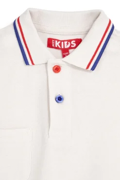 Polo bianca con colletto a contrasto Pitt kids Pt-b-pl-9053