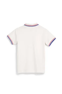 Polo bianca con colletto a contrasto Pitt kids Pt-b-pl-9053