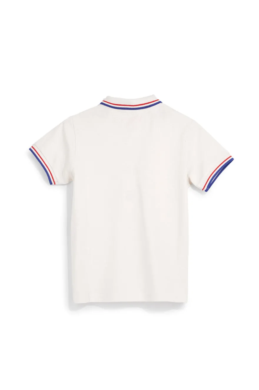 Polo bianca con colletto a contrasto Pitt kids Pt-b-pl-9053
