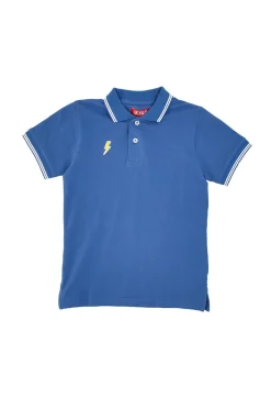 Polo Blu con Bordini Bianchi Pitt Kids PT-B-PL-05032