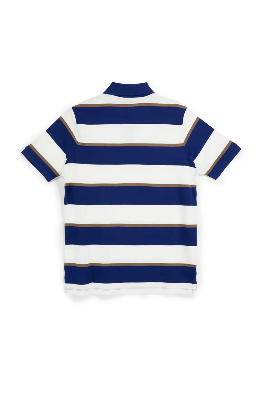 Polo blu e bianca a righe 100% cotone U.s. grand polo US61515M