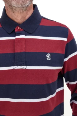 Polo bordeaux a righe in cotone US Golf PR02