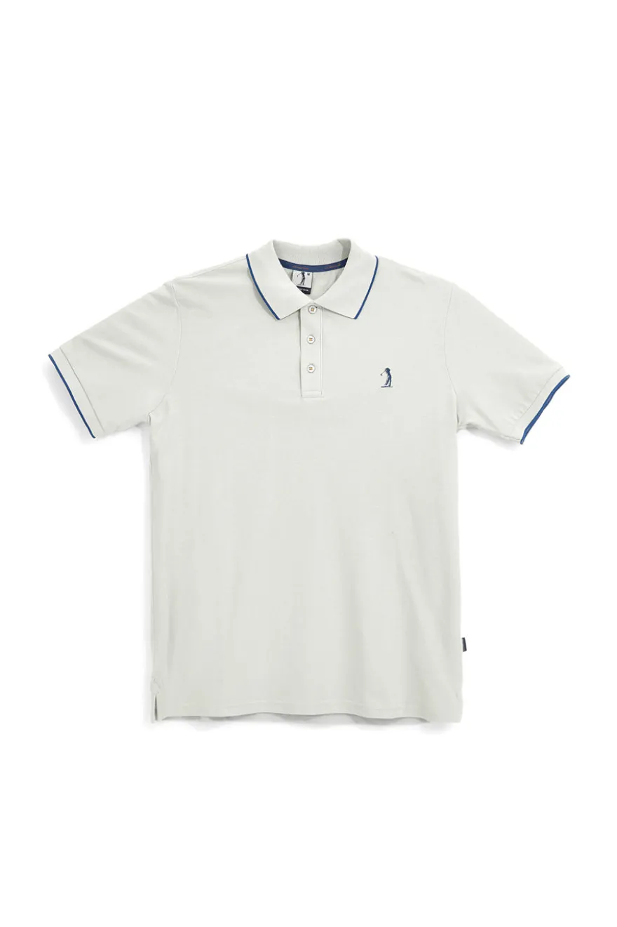 Polo Grigia con profili a contrasto e logo ricamato Us golf PO2002