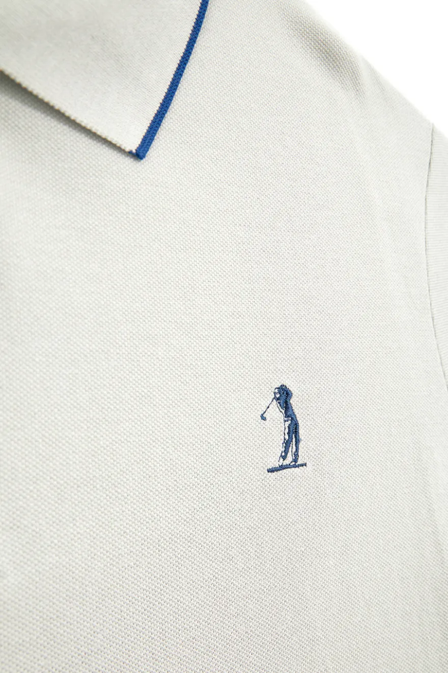 Polo Grigia con profili a contrasto e logo ricamato Us golf PO2002