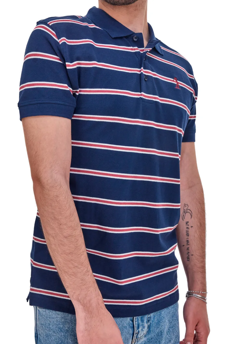 Polo Mezza Manica Blu a Righe US Golf Club 1351