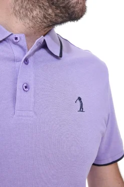 Polo Mezza Manica Lilla 100% Cotone U.S. GOLF CLUB