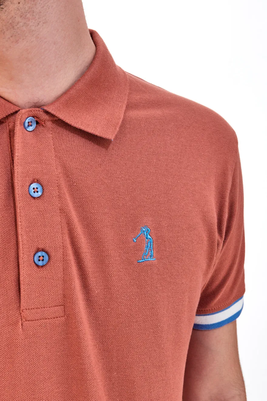 Polo Mezza Manica Marrone Bruciato US Golf Club 1327