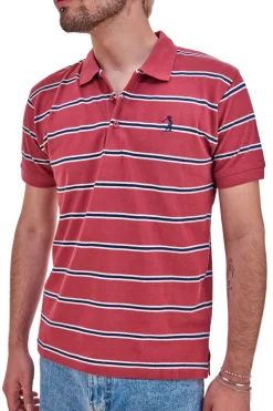Polo Mezza Manica Rossa a Righe US Golf Club 1351