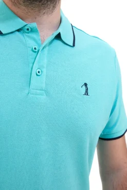 Polo Mezza Manica Turchese 100% Cotone U.S. GOLF CLUB PO2002