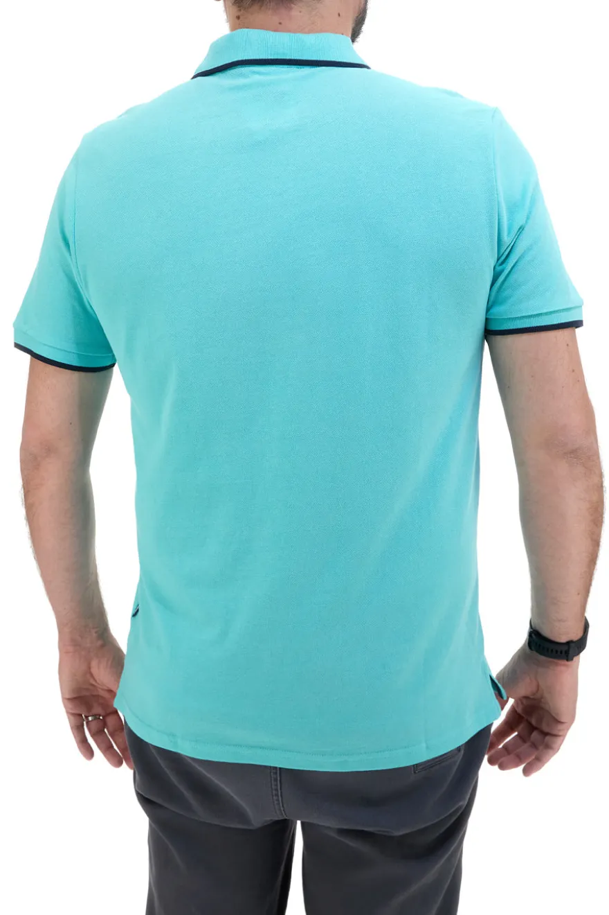 Polo Mezza Manica Turchese 100% Cotone U.S. GOLF CLUB PO2002