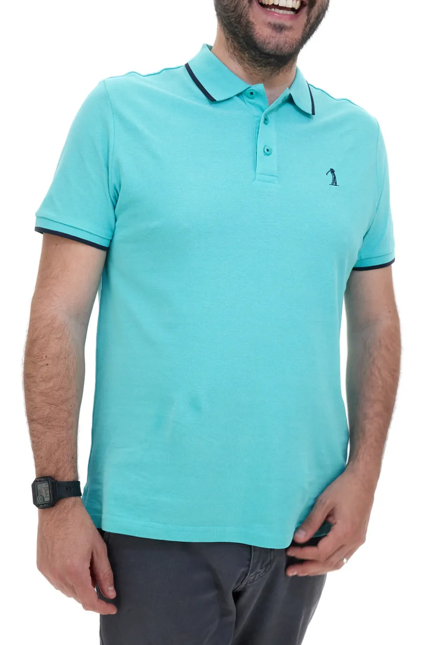 Polo Mezza Manica Turchese 100% Cotone U.S. GOLF CLUB PO2002