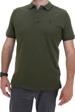 Polo Mezza Manica Verde Militare 100% Cotone U.S. GOLF CLUB PO2001