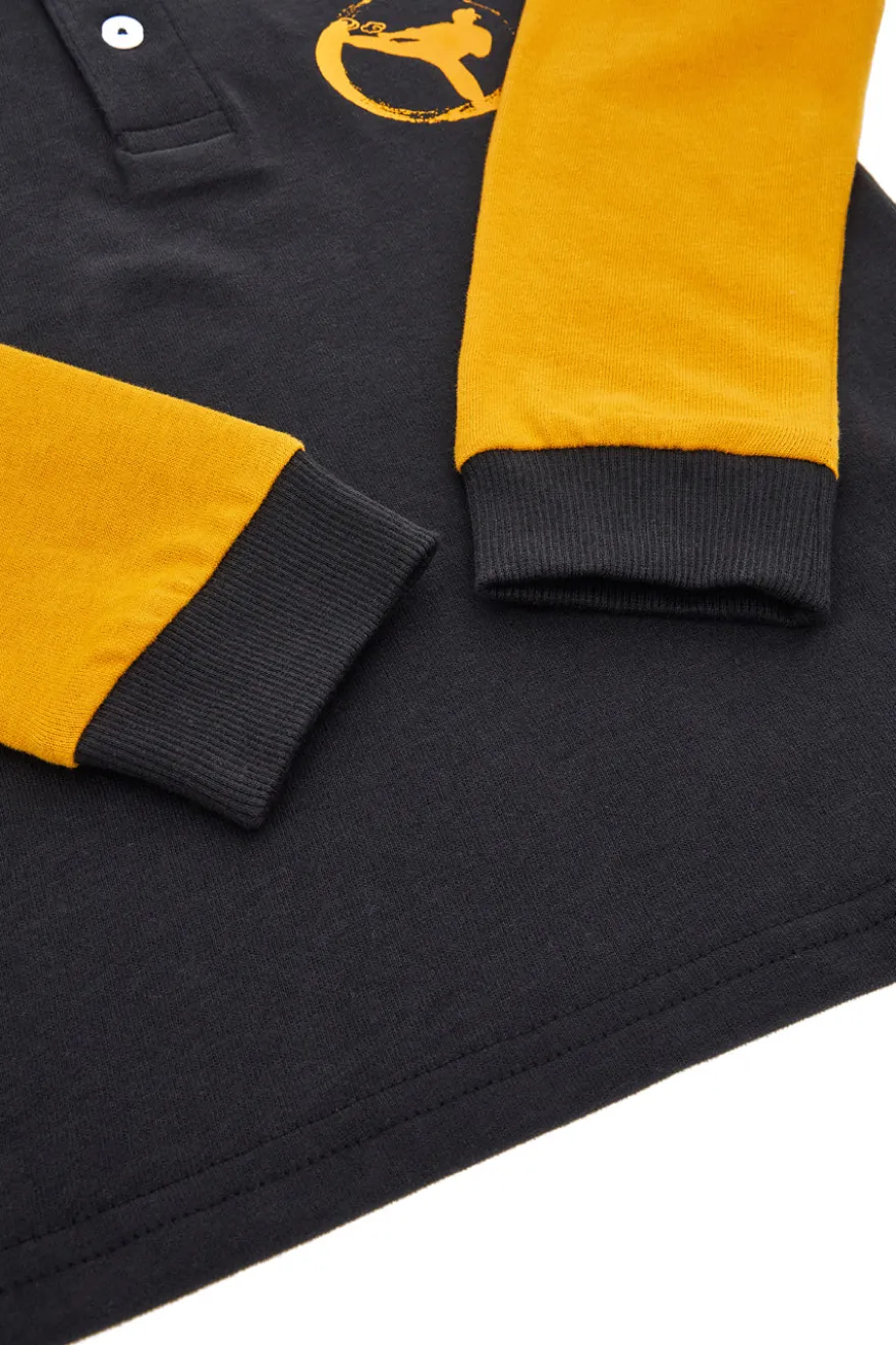 Polo nera con maniche gialle a contrasto Pitt Kids PT-PL-8011