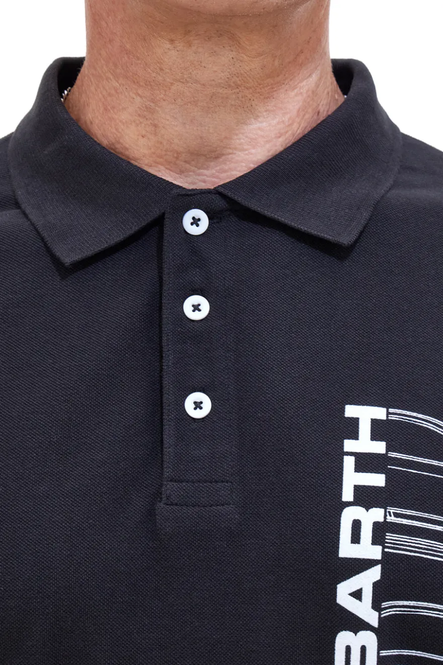 Polo nera con stampa grafica Abarth AH24SS153