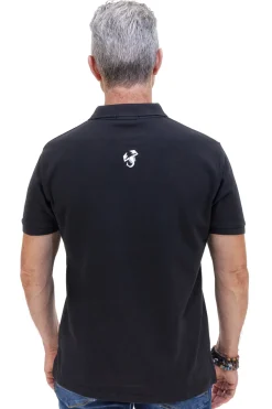 Polo nera con stampa grafica Abarth AH24SS153