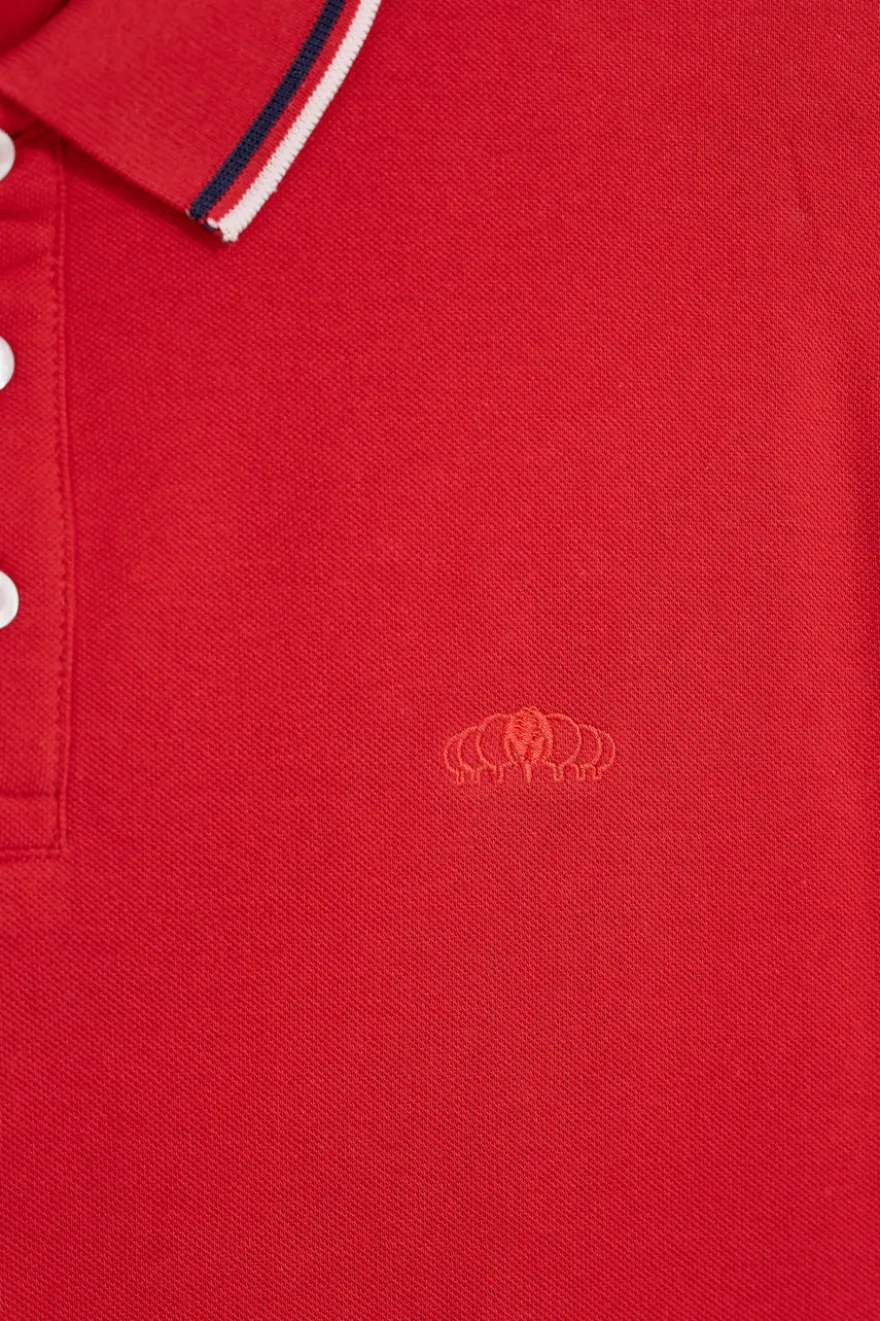 Polo rosso collo con bottoni Sevenoaks NBY6116