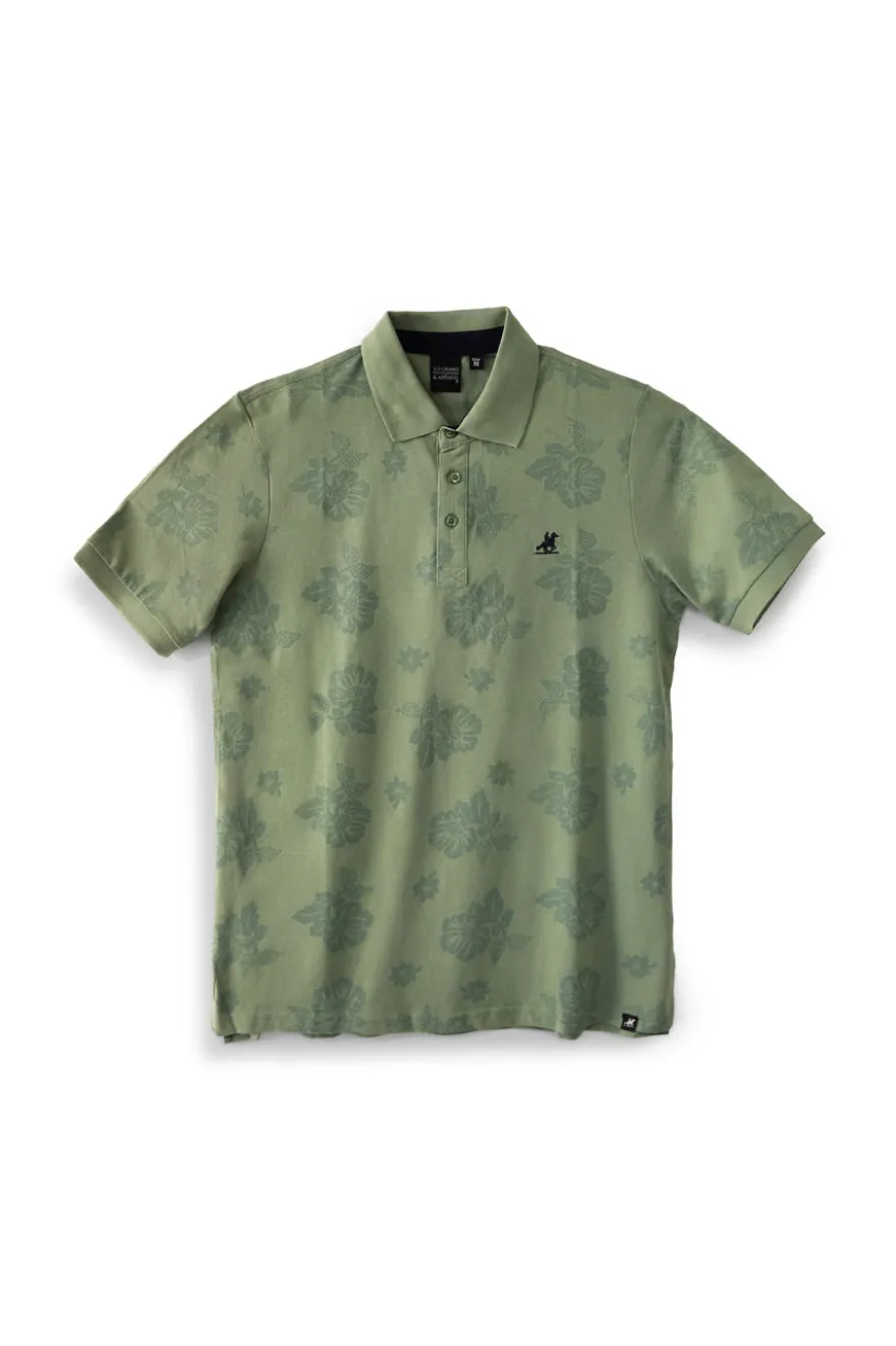 Polo verde floreale 100% cotone U.s.grand polo US61514