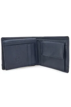 Portafoglio blu in vera pelle con protezione RFID Lancetti LL25W-768-44
