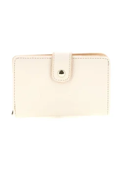 Portafoglio Compatto Bianco Panna con Logo Dorato Enrico coveri EC26S-502-008