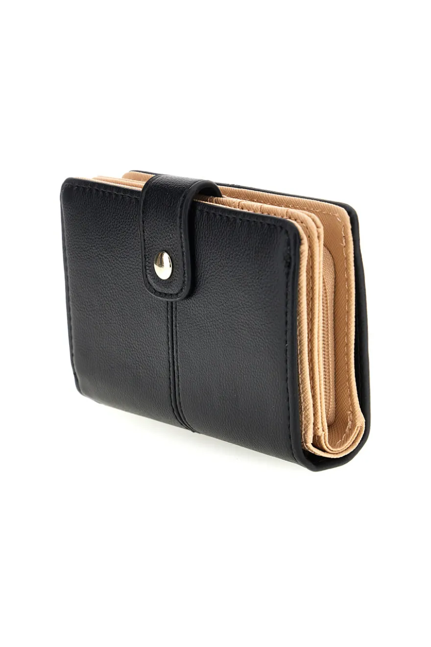 Portafoglio Compatto Nero con Borchie Geometriche Dorate Laura biagiotti LB26S-510-008