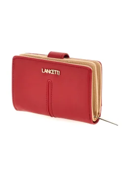 Portafoglio Compatto Rosso con Logo Dorato Lancetti LL26S-509-8