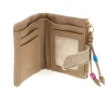 Portafoglio crema con texture stampata e chiusura con patta Naj-oleari 2530/BOBA14