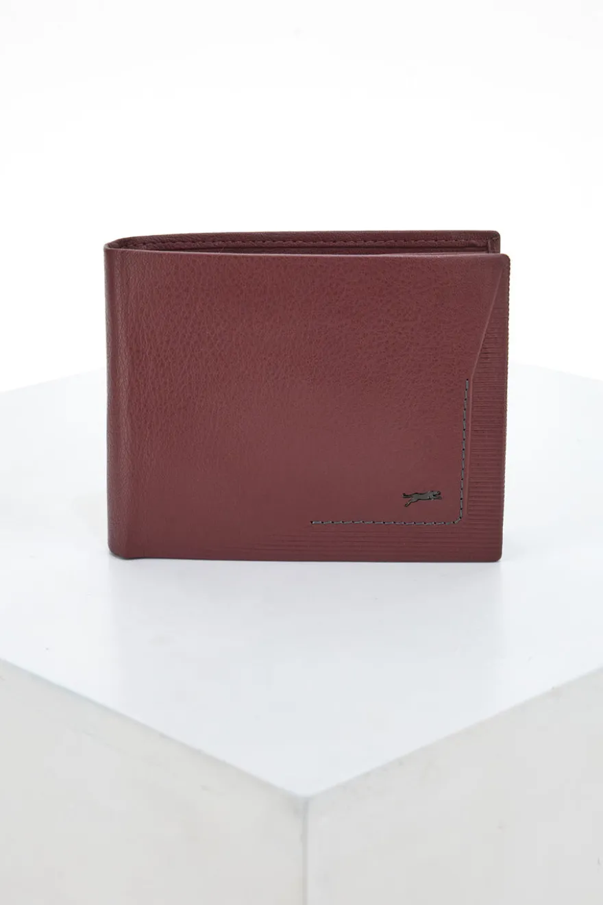 Portafoglio da Uomo Vino In vera pelle Jaguar PF827-1