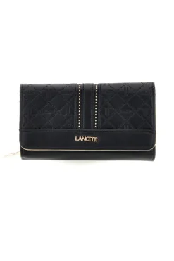 Portafoglio Lungo Nero con Monogram e Borchie Lancetti LL26S-505-68