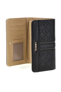 Portafoglio Lungo Nero con Monogram e Borchie Lancetti LL26S-505-68