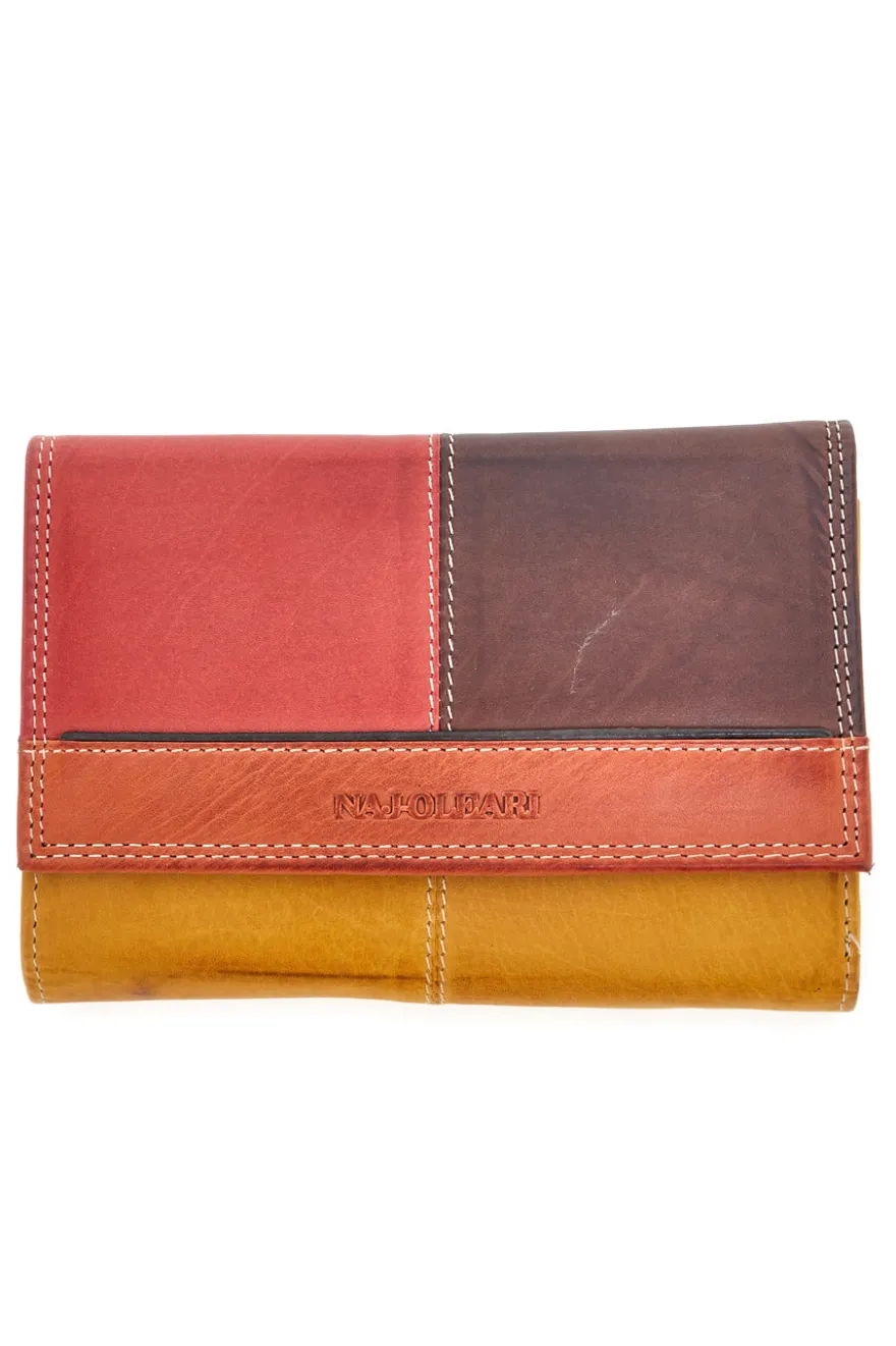 Portafoglio multicolore con zip e scomparti Naj-oleari 2438