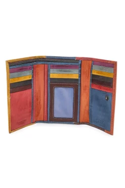 Portafoglio multicolore con zip e scomparti Naj-oleari 2438